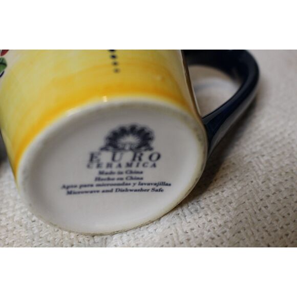 Euro Ceramica Zanzibar Hand Painted Collection (2) Coffee Cups (Pre-Owned) - Picture 3 of 4